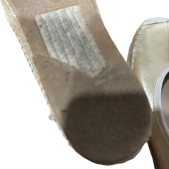 Jon Josef Paloma Nappa Gold Espadrille Leather Bow Flats - Picture 8 of 10
